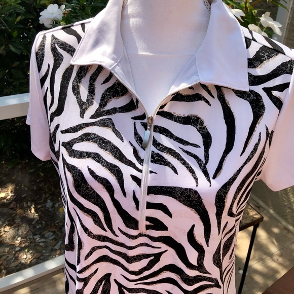 Chico’s Athletic Shirt M Zebra Sparkle - Picture 3 of 9
